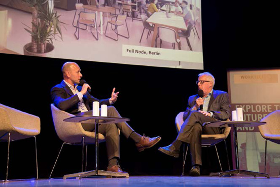 Olly Olsen, CEO, TOG(left) with Jeremy Myerson, Director of the WORKTECH Academy & Research, Professor at the Royal College of Art(right)